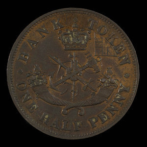 Canada, Bank of Upper Canada (York), 1/2 penny : 1854