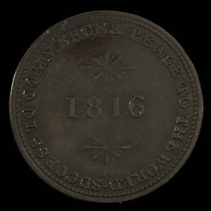 Canada, unknown, 1/2 penny : 1816