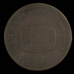 Canada, unknown, 1/2 penny : 1821