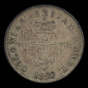 Great Britain, George IV, 1/8 dollar : 1822