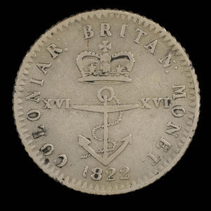 Great Britain, George IV, 1/16 dollar : 1822