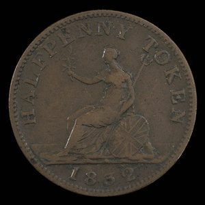 Canada, unknown, 1/2 penny : 1832