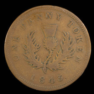 Canada, Province of Nova Scotia, 1 penny : 1843