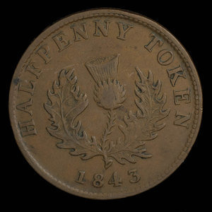 Canada, Province of Nova Scotia, 1/2 penny : 1843