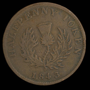 Canada, Province of Nova Scotia, 1/2 penny : 1843