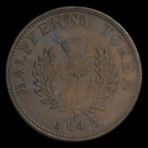 Canada, Province of Nova Scotia, 1/2 penny : 1843