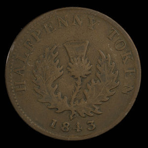 Canada, Province of Nova Scotia, 1/2 penny : 1843