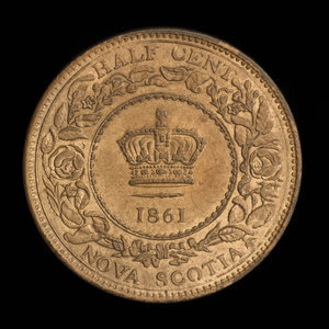 Canada, Province of Nova Scotia, 1/2 cent : 1861