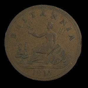 Canada, unknown, 1/2 penny : 1814