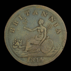 Canada, unknown, 1/2 penny : 1814