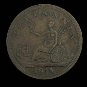 Canada, unknown, 1/2 penny : 1814