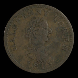 Canada, unknown, 1/2 penny : 1815