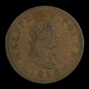 Canada, unknown, 1/2 penny : 1815