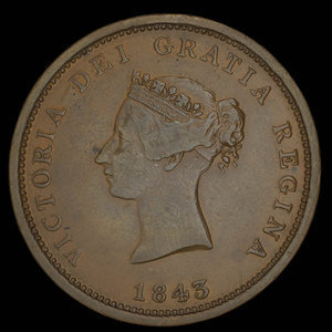 Canada, Province of New Brunswick, 1 penny : 1843