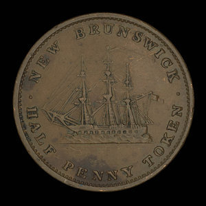 Canada, Province of New Brunswick, 1/2 penny : 1843