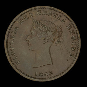 Canada, Province of New Brunswick, 1/2 penny : 1843