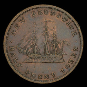 Canada, Province of New Brunswick, 1/2 penny : 1843