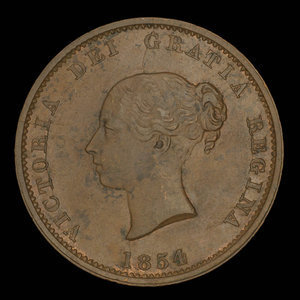 Canada, Province of New Brunswick, 1/2 penny : 1854