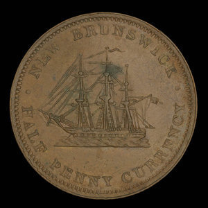 Canada, Province of New Brunswick, 1/2 penny : 1854