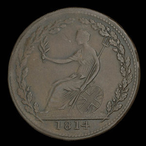 Canada, unknown, 1/2 penny : 1814