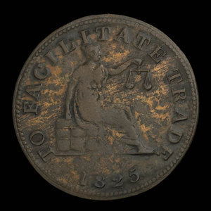 Canada, unknown, 1/2 penny : 1825