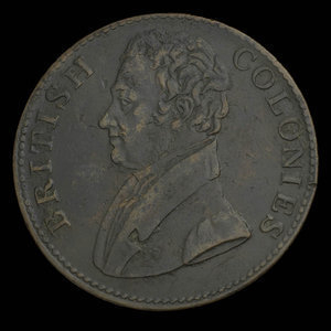 Canada, unknown, 1/2 penny : 1825