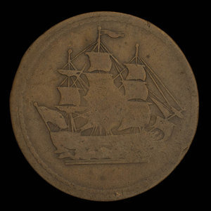 Canada, unknown, 1/2 penny : 1838