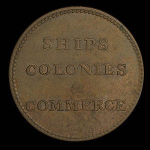 Canada, unknown, 1/2 penny : 1835