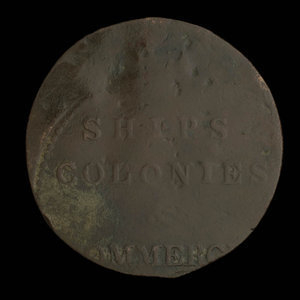 Canada, unknown, 1/2 penny : 1838