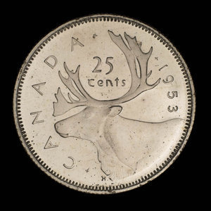 Canada, Elizabeth II, 25 cents : 1953