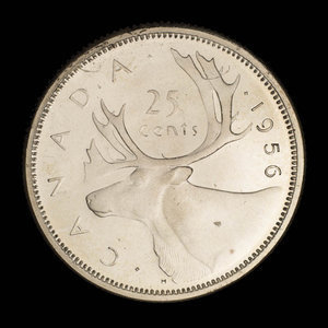 Canada, Elizabeth II, 25 cents : 1956