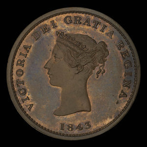 Canada, Province of New Brunswick, 1/2 penny : 1843