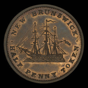 Canada, Province of New Brunswick, 1/2 penny : 1843