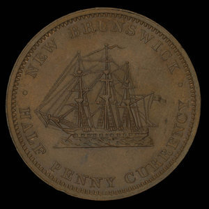 Canada, Province of New Brunswick, 1/2 penny : 1854