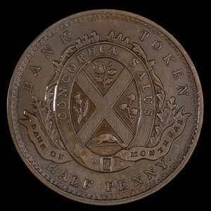 Canada, Bank of Montreal, 1/2 penny : 1839