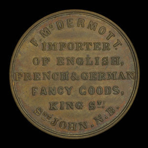 Canada, F. McDermott, no denomination : 1855