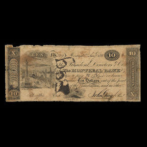 Canada, Montreal Bank, 10 dollars : January 1, 1818