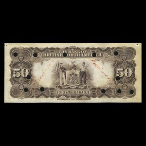 Canada, Bank of British North America, 50 dollars : July 3, 1911