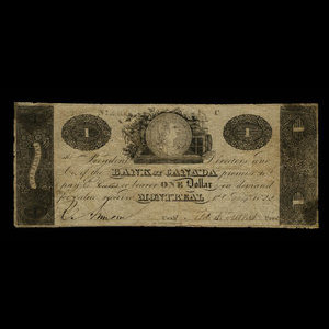 Canada, Bank of Canada, 1 dollar : January 1, 1822