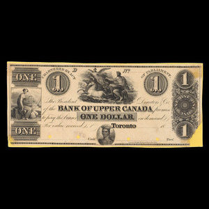 Canada, Bank of Upper Canada (York), 1 dollar : 1838