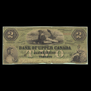 Canada, Bank of Upper Canada (York), 2 dollars : July 2, 1859