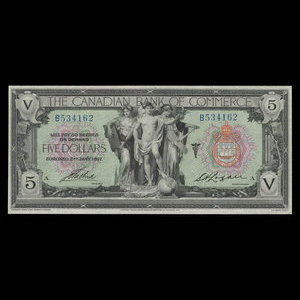Canada, Canadian Bank of Commerce, 5 dollars : January 2, 1917