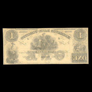 Canada, Exchange Bank of Toronto, 1 dollar : May 1, 1855