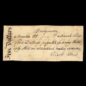 Canada, Clark & Street, 5 dollars : March 1, 1814