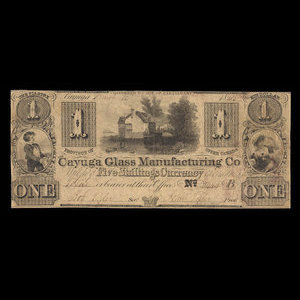 Canada, Cayuga Glass Manufacturing Co., 1 dollar : March 11, 1845