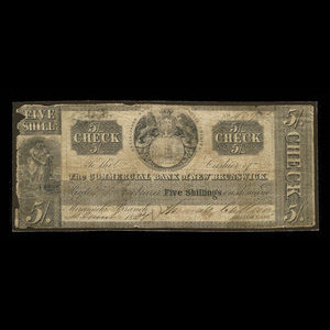 Canada, Commercial Bank of New Brunswick, 5 shillings : December 4, 1837