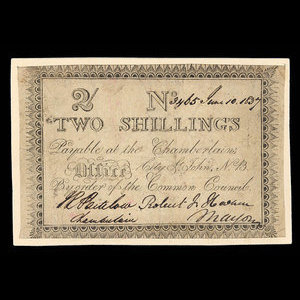 Canada, City of Saint John, 2 shillings : June 10, 1837