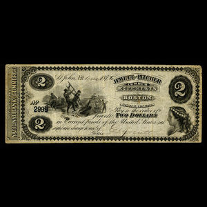 Canada, Jewett & Pitcher, 2 dollars : 1875