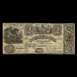 Canada, Commercial Bank of Fort Erie, 2 dollars : January 1837