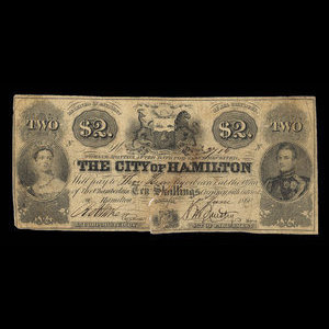 Canada, City of Hamilton, 2 dollars : June 1, 1860